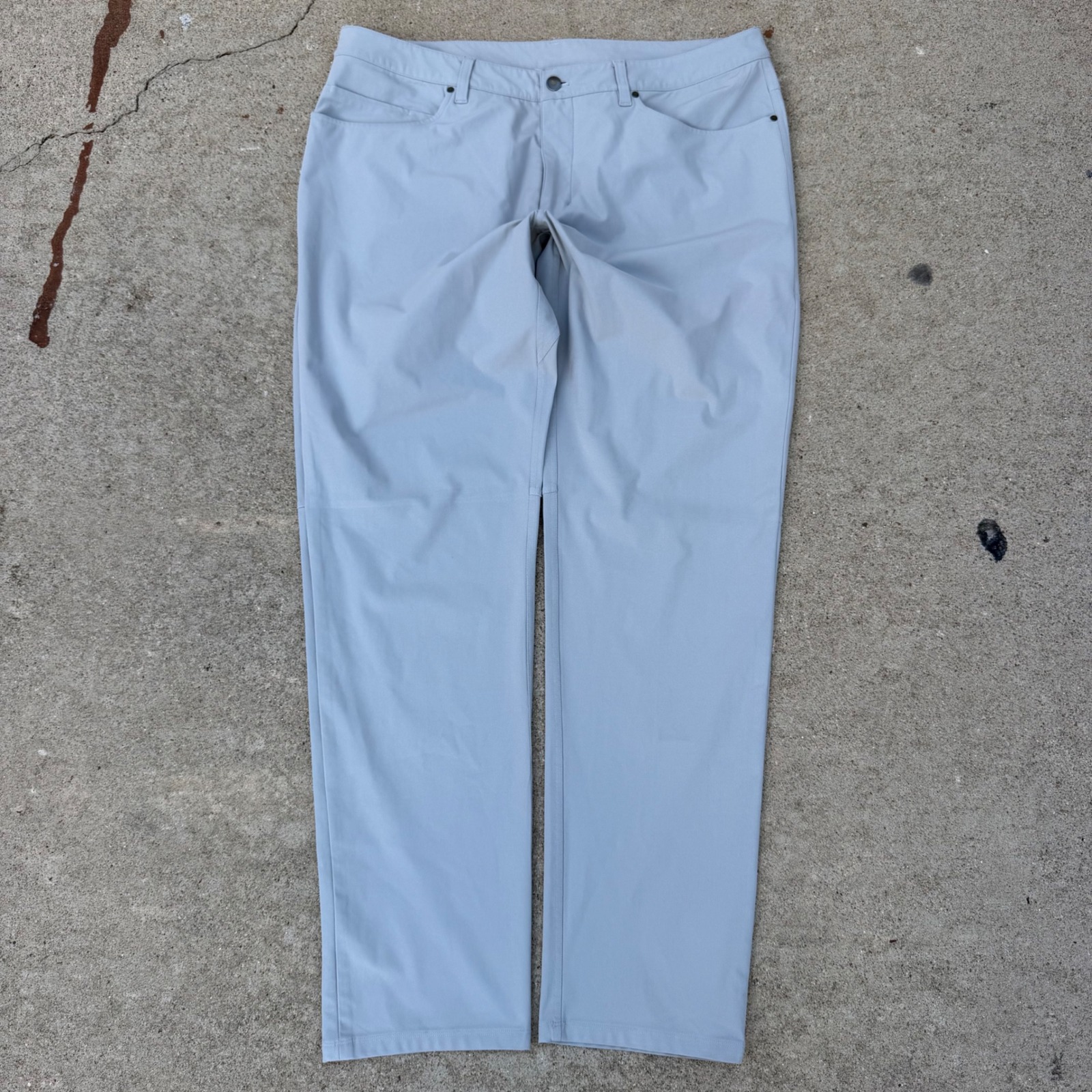 Lululemon Abc Pant Mens 38 Blue Gray Slim Fit Warpstreme Casual Golf Trousers